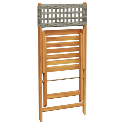 vidaXL 5-tlg. Garten-Essgruppe Grau Poly Rattan und Massivholz