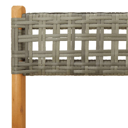 vidaXL 5-tlg. Garten-Essgruppe Grau Poly Rattan und Massivholz