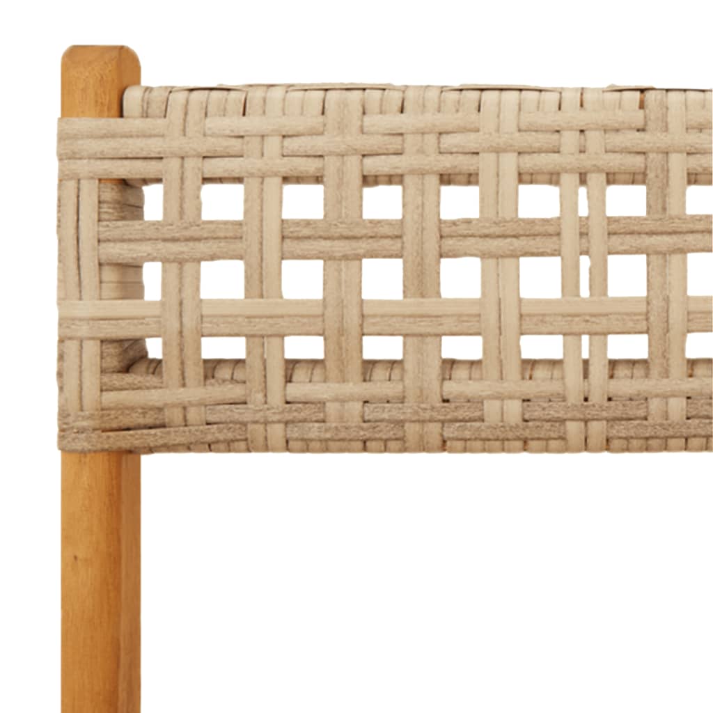 vidaXL 5-tlg. Garten-Essgruppe Beige Poly Rattan und Massivholz
