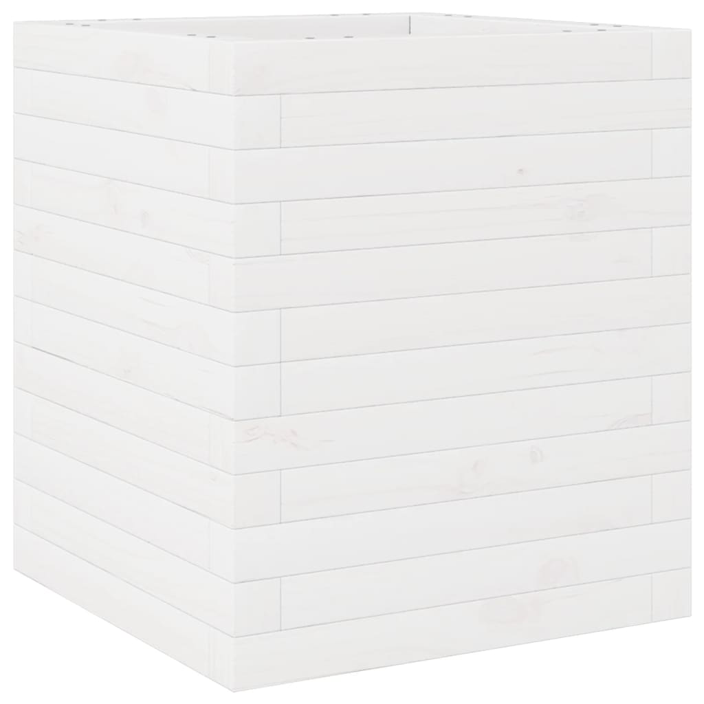 vidaXL Pflanzkübel Weiß 40x40x46 cm Massivholz Kiefer