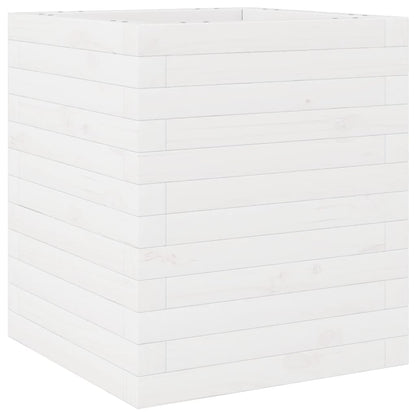 vidaXL Pflanzkübel Weiß 40x40x46 cm Massivholz Kiefer