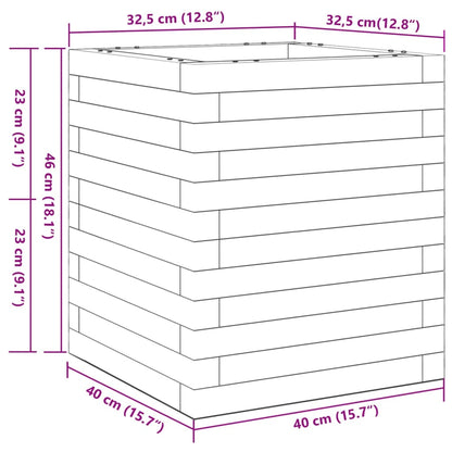 vidaXL Pflanzkübel Wachsbraun 40x40x46 cm Massivholz Kiefer