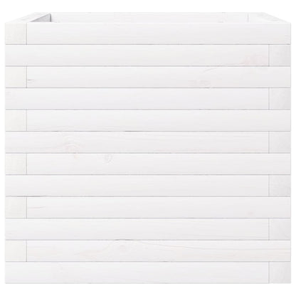 vidaXL Pflanzkübel Weiß 50x50x46 cm Massivholz Kiefer