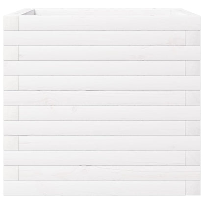 vidaXL Pflanzkübel Weiß 50x50x46 cm Massivholz Kiefer