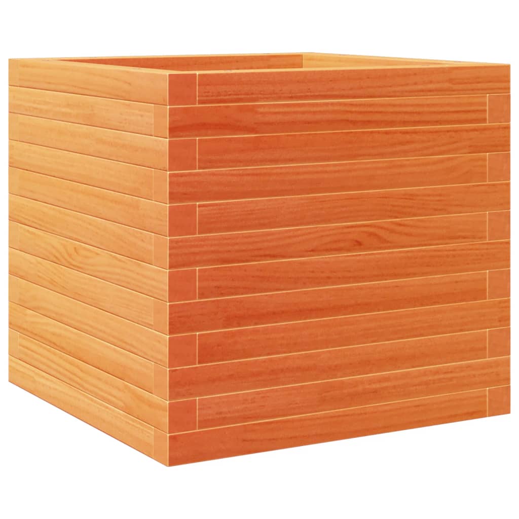 vidaXL Pflanzkübel Wachsbraun 50x50x46 cm Massivholz Kiefer