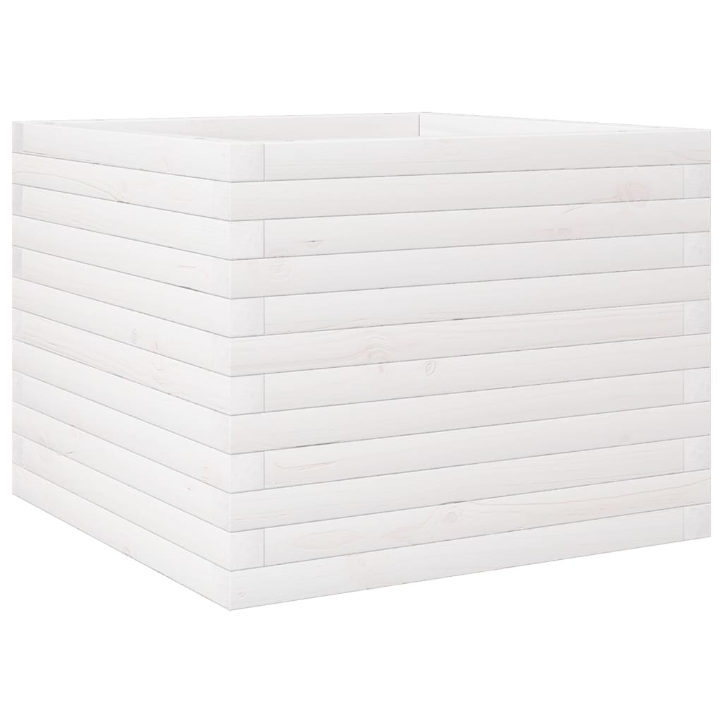 vidaXL Pflanzkübel Weiß 60x60x46 cm Massivholz Kiefer