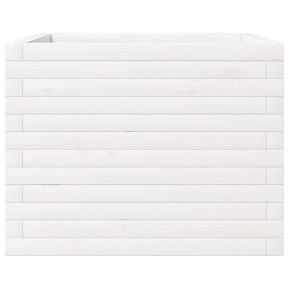 vidaXL Pflanzkübel Weiß 60x60x46 cm Massivholz Kiefer