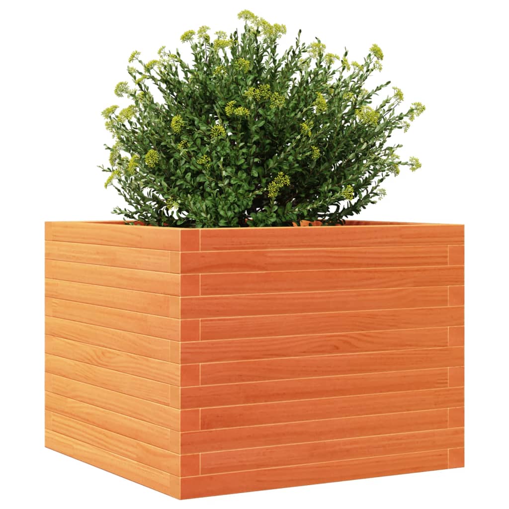 vidaXL Pflanzkübel Wachsbraun 60x60x46 cm Massivholz Kiefer