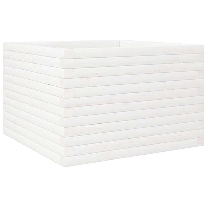 vidaXL Pflanzkübel Weiß 70x70x46 cm Massivholz Kiefer