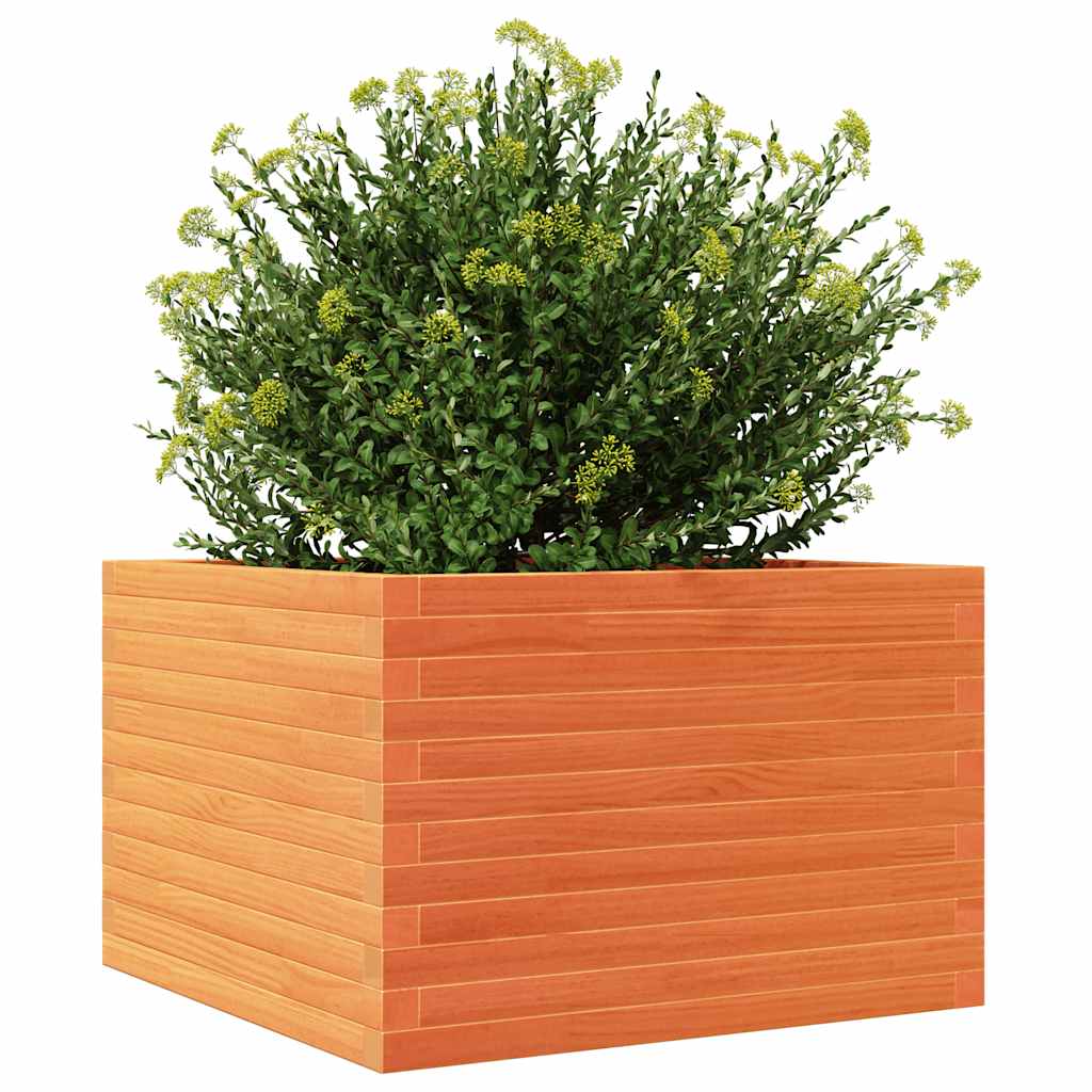 vidaXL Pflanzkübel Wachsbraun 70x70x46 cm Massivholz Kiefer