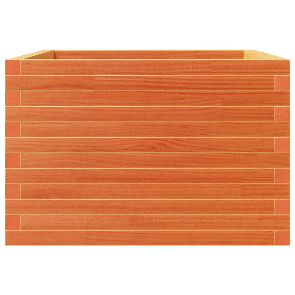 vidaXL Pflanzkübel Wachsbraun 70x70x46 cm Massivholz Kiefer
