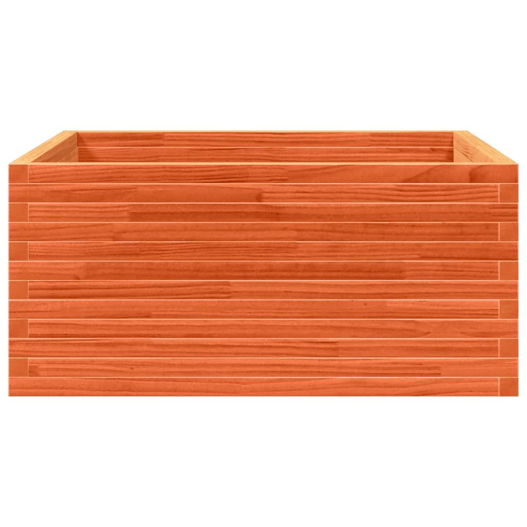vidaXL Pflanzkübel Wachsbraun 100x100x46 cm Massivholz Kiefer