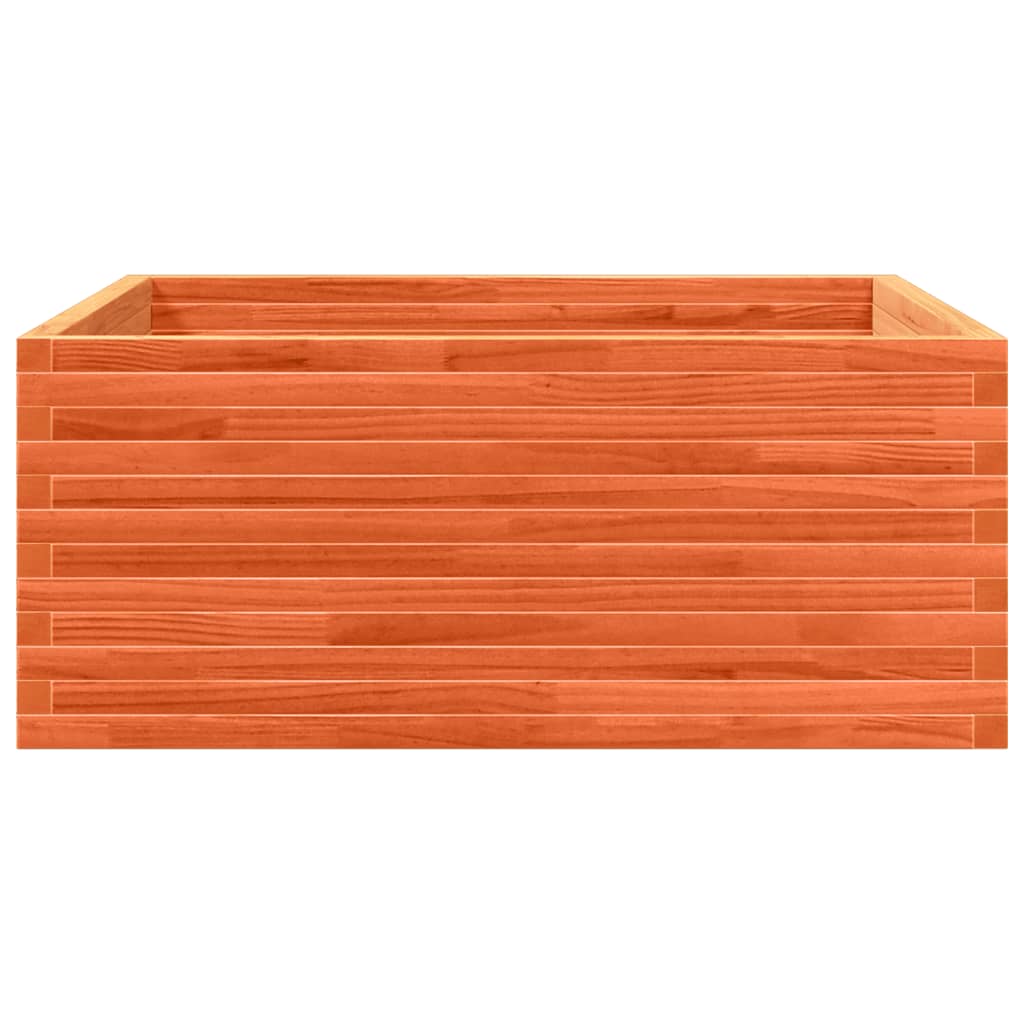 vidaXL Pflanzkübel Wachsbraun 110x110x46 cm Massivholz Kiefer