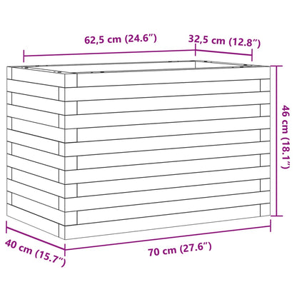 vidaXL Jardinière marron miel 70x40x46 cm bois de pin massif