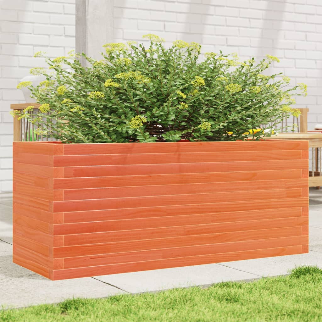 vidaXL Pflanzkübel Wachsbraun 110x40x46 cm Massivholz Kiefer