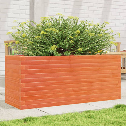 vidaXL Pflanzkübel Wachsbraun 110x40x46 cm Massivholz Kiefer