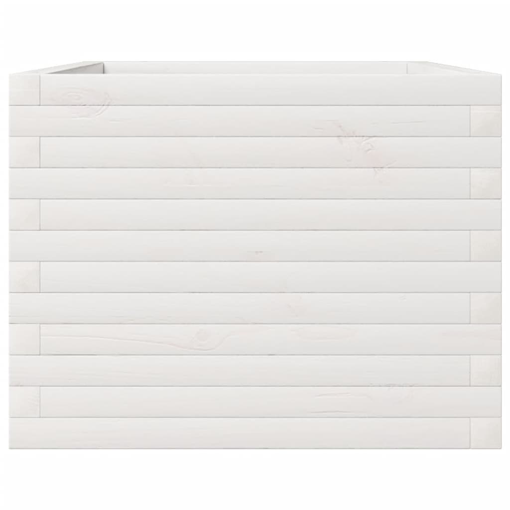 vidaXL Pflanzkübel Weiß 110x60x46 cm Massivholz Kiefer