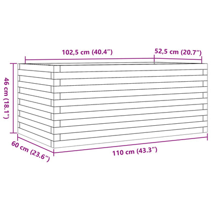 vidaXL Pflanzkübel Wachsbraun 110x60x46 cm Massivholz Kiefer