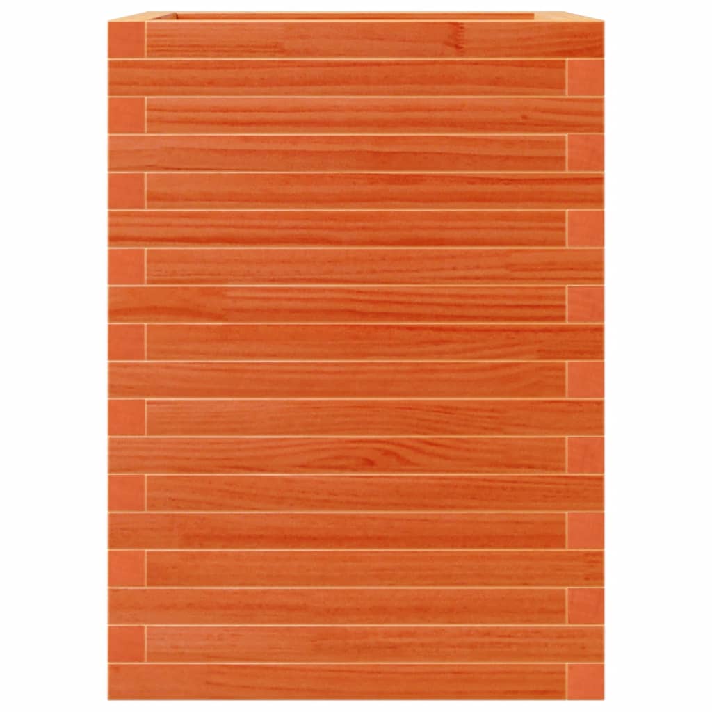 vidaXL Pflanzkübel Wachsbraun 50x50x68,5 cm Massivholz Kiefer