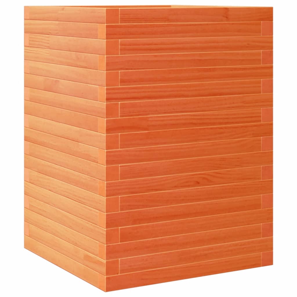 vidaXL Pflanzkübel Wachsbraun 50x50x68,5 cm Massivholz Kiefer