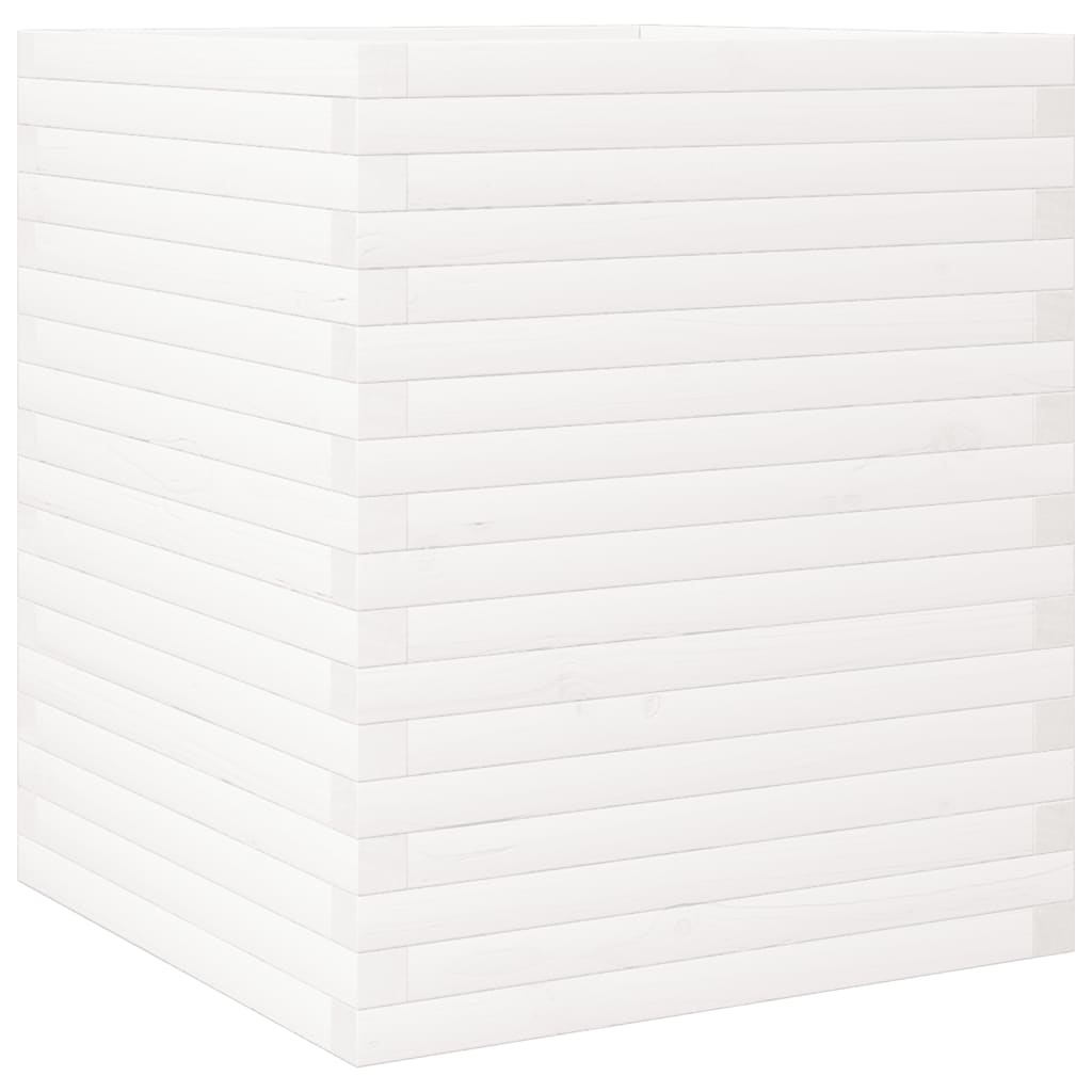 vidaXL Pflanzkübel Weiß 60x60x68,5 cm Massivholz Kiefer