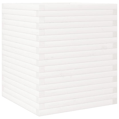 vidaXL Pflanzkübel Weiß 60x60x68,5 cm Massivholz Kiefer