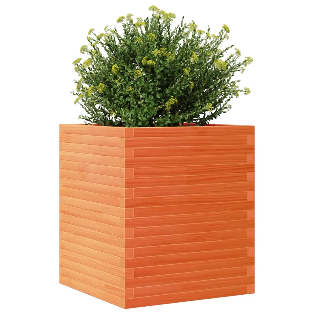 vidaXL Pflanzkübel Wachsbraun 60x60x68,5 cm Massivholz Kiefer
