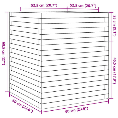 vidaXL Pflanzkübel Wachsbraun 60x60x68,5 cm Massivholz Kiefer