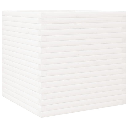 vidaXL Pflanzkübel Weiß 70x70x68,5 cm Massivholz Kiefer