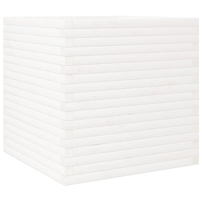 vidaXL Pflanzkübel Weiß 70x70x68,5 cm Massivholz Kiefer
