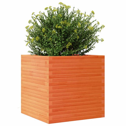 vidaXL Pflanzkübel Wachsbraun 70x70x68,5 cm Massivholz Kiefer