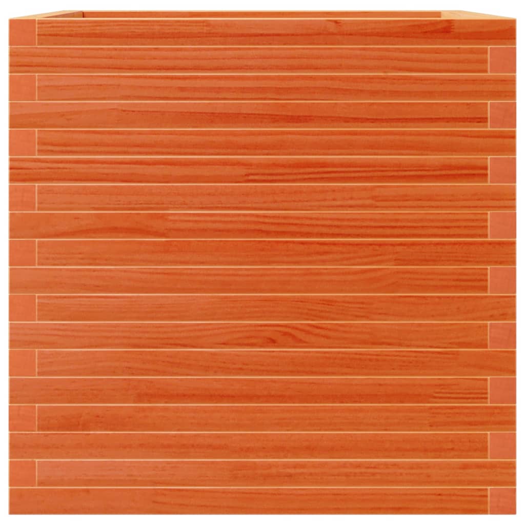 vidaXL Pflanzkübel Wachsbraun 70x70x68,5 cm Massivholz Kiefer