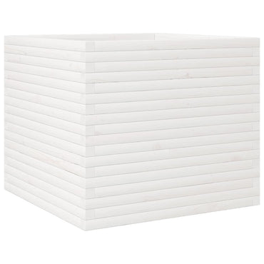 vidaXL Pflanzkübel Weiß 80x80x68,5 cm Massivholz Kiefer