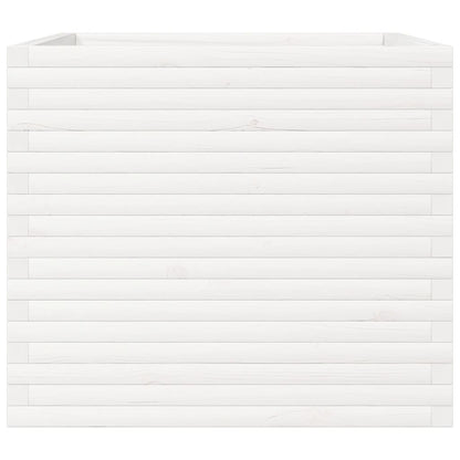 vidaXL Pflanzkübel Weiß 80x80x68,5 cm Massivholz Kiefer