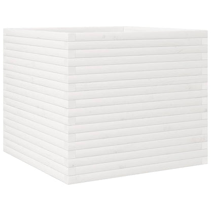 vidaXL Pflanzkübel Weiß 80x80x68,5 cm Massivholz Kiefer