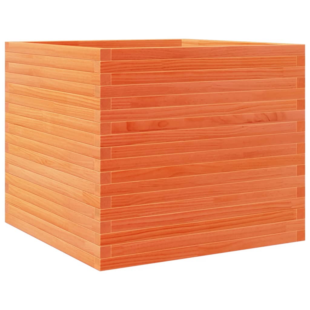 vidaXL Pflanzkübel Wachsbraun 80x80x68,5 cm Massivholz Kiefer
