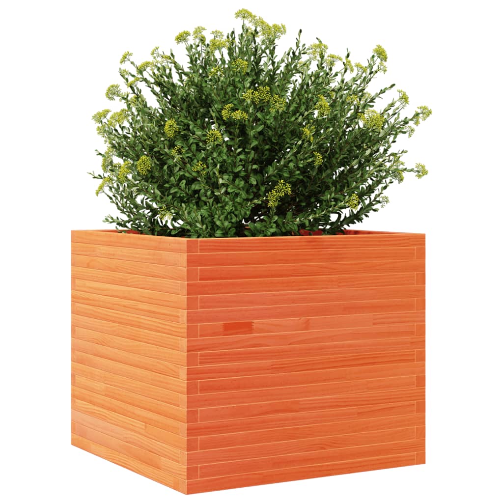 vidaXL Pflanzkübel Wachsbraun 80x80x68,5 cm Massivholz Kiefer