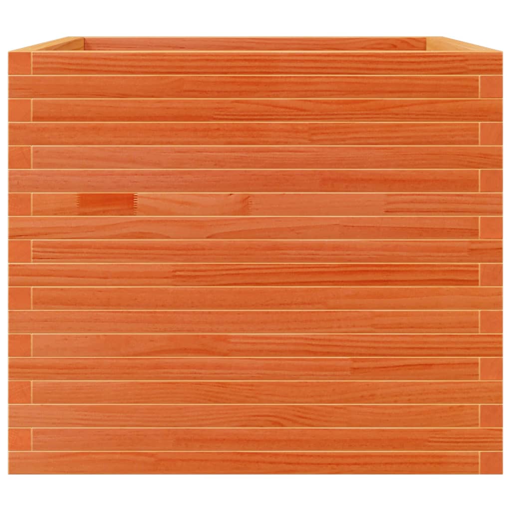 vidaXL Pflanzkübel Wachsbraun 80x80x68,5 cm Massivholz Kiefer