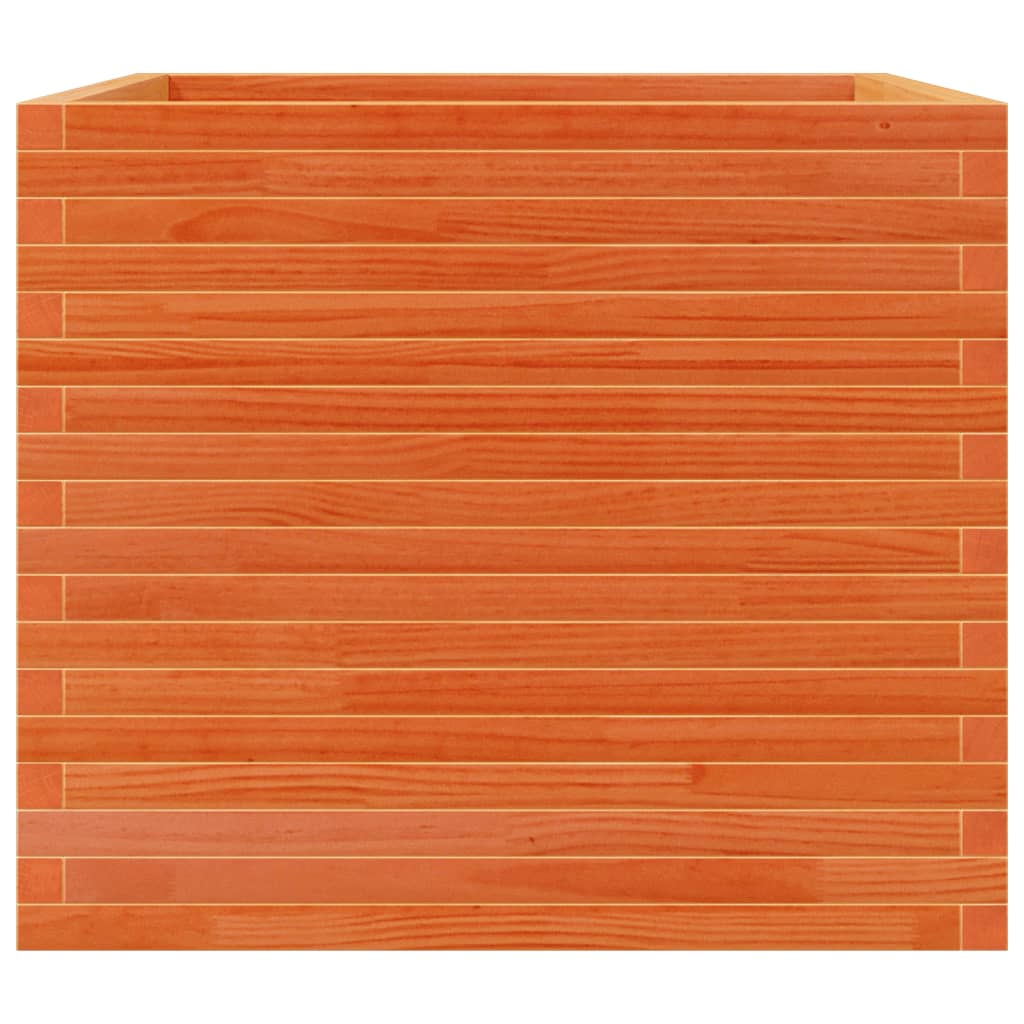 vidaXL Pflanzkübel Wachsbraun 80x80x68,5 cm Massivholz Kiefer