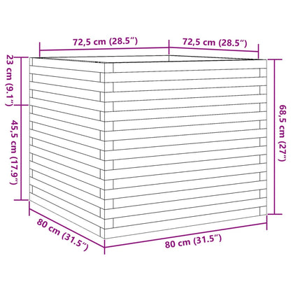 vidaXL Pflanzkübel 80x80x68,5 cm Massivholz Douglasie