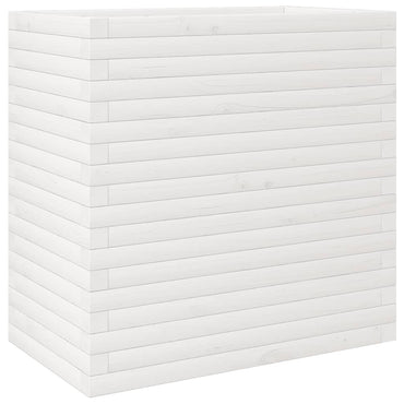 vidaXL Pflanzkübel Weiß 70x40x68,5 cm Massivholz Kiefer