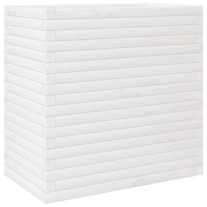 vidaXL Pflanzkübel Weiß 70x40x68,5 cm Massivholz Kiefer