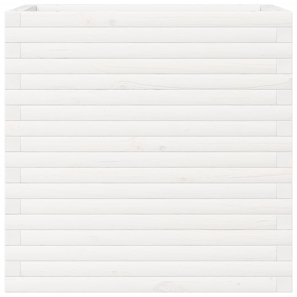 vidaXL Pflanzkübel Weiß 70x40x68,5 cm Massivholz Kiefer