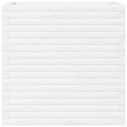vidaXL Pflanzkübel Weiß 70x40x68,5 cm Massivholz Kiefer