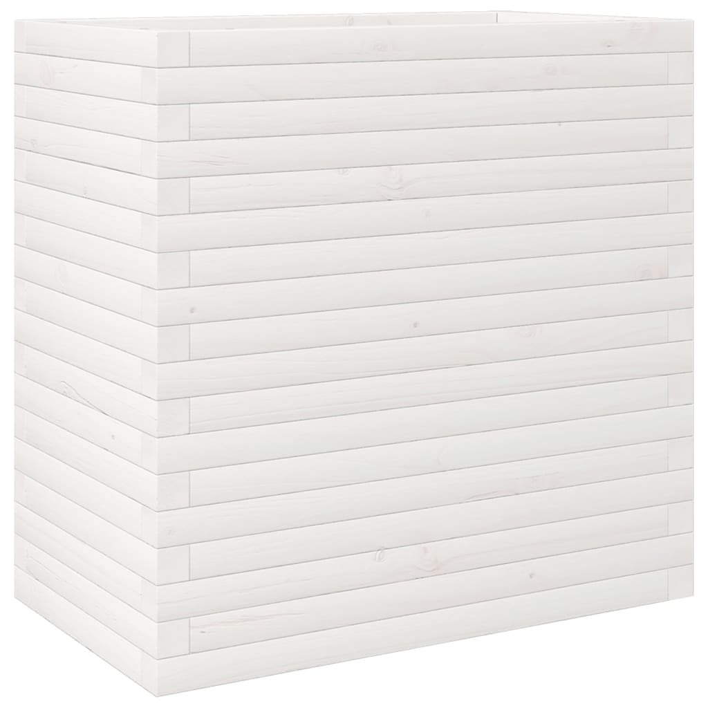 vidaXL Pflanzkübel Weiß 70x40x68,5 cm Massivholz Kiefer