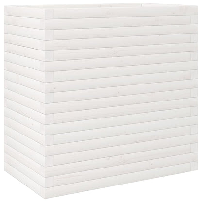 vidaXL Pflanzkübel Weiß 70x40x68,5 cm Massivholz Kiefer
