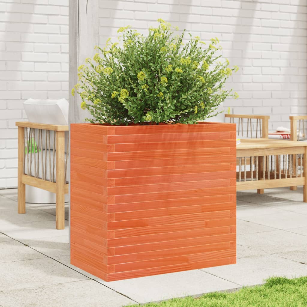 vidaXL Pflanzkübel Wachsbraun 70x40x68,5 cm Massivholz Kiefer