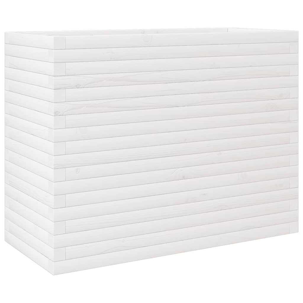 vidaXL Pflanzkübel Weiß 90x40x68,5 cm Massivholz Kiefer