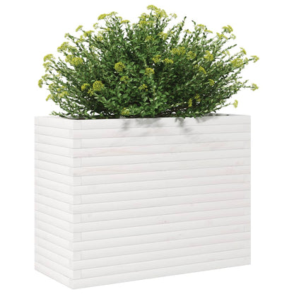 vidaXL Pflanzkübel Weiß 90x40x68,5 cm Massivholz Kiefer