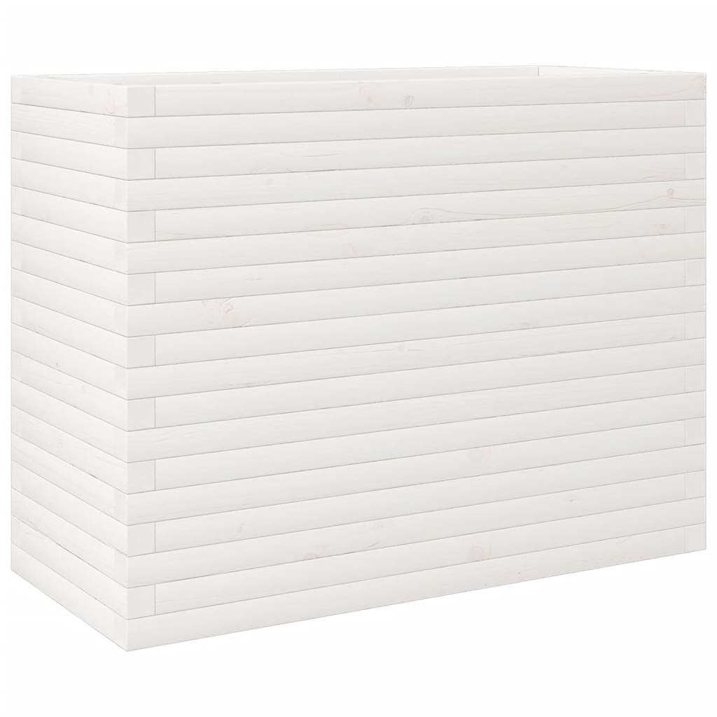 vidaXL Pflanzkübel Weiß 90x40x68,5 cm Massivholz Kiefer